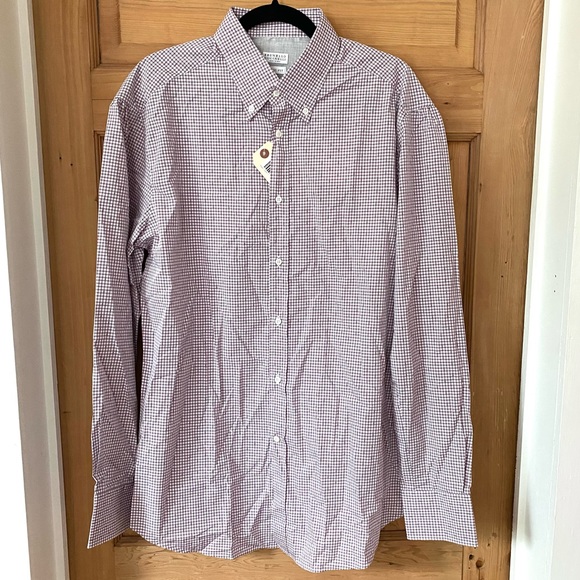 💫HP💫 Brunello Cucinelli Burgundy Checked Long Sleeve - Picture 2 of 9